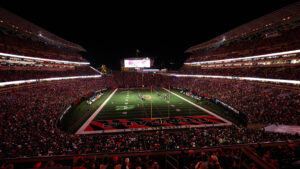 Cincinnati Bengals football field lit at night