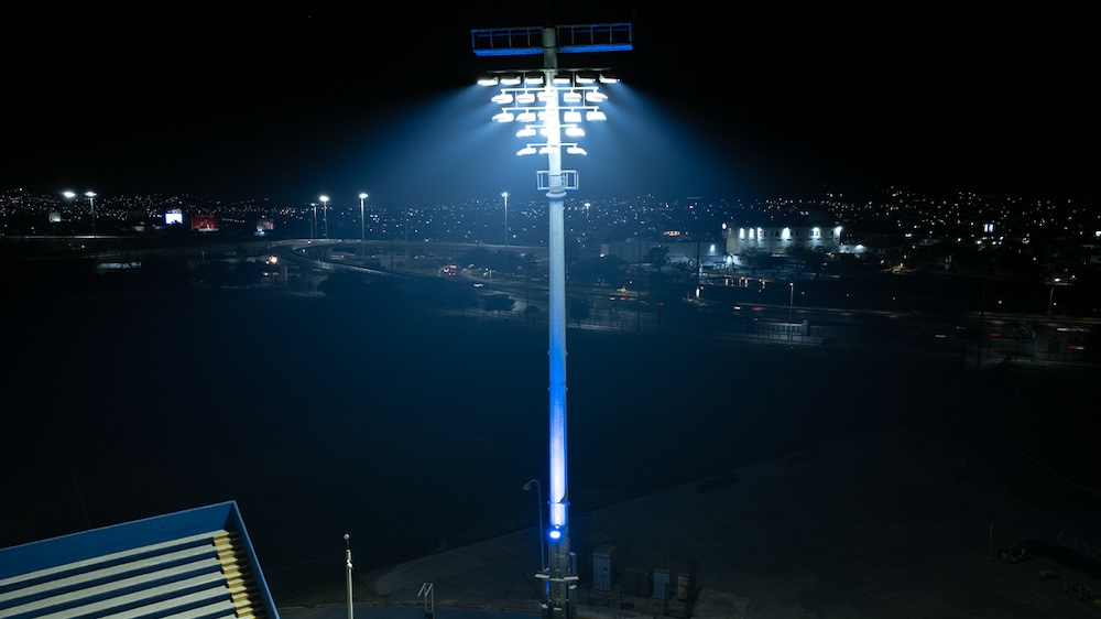 light structure illuminated at night