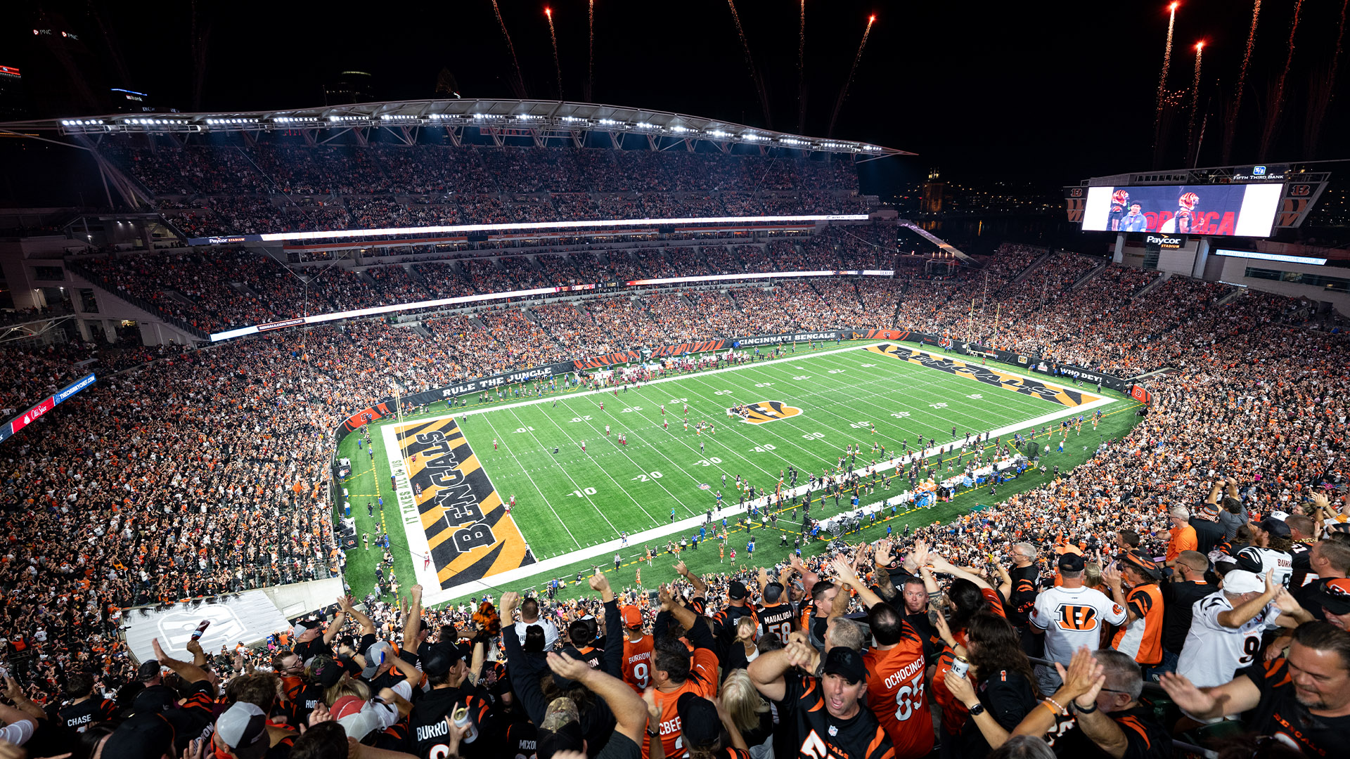 Cincinnati Bengals field at night